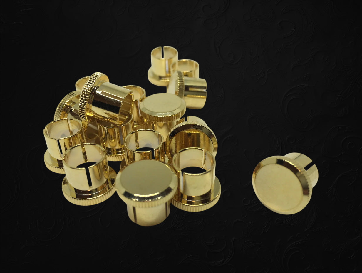 RCA Dust Caps – RFI/EMI Reduction – Gold Plated or Rhodium