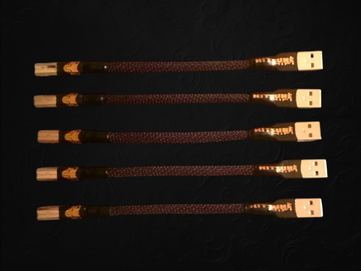 KTE (KitsuneCables) Premium USB Cable (Rose Gold, A - B)